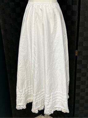 VTG Miller Stockman "for Western Living white cotton prairie skirt elastic waist